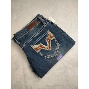 Rock & Roll Denim Bootcut Jeans Mid Rise Women's W31 L34 Embellished Pockets
